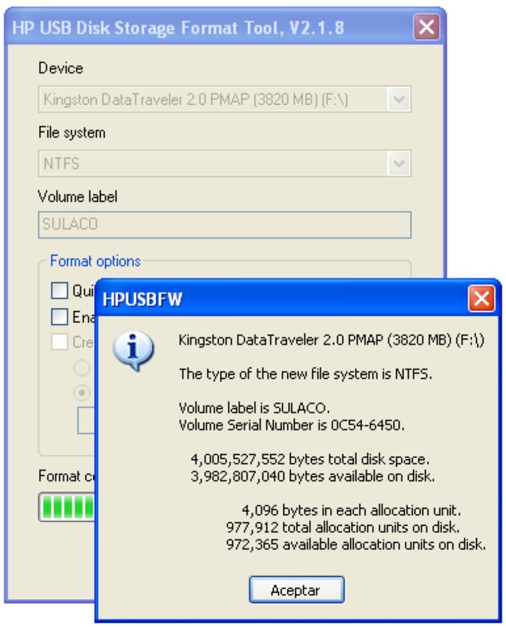 hp flash drive format tool
